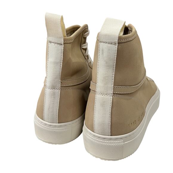 NEW Common Projects Tournament High Top Sneakers Nubuck Tan Shoes 5180 42 ITALY - Picture 9 of 13